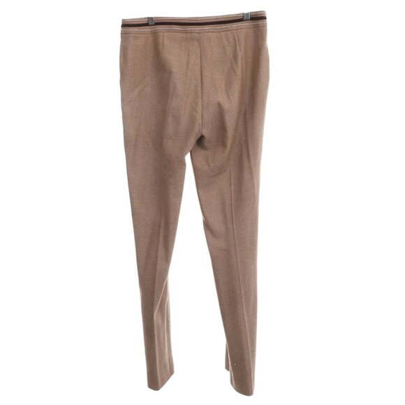 Missoni Italy Virgin Wool Tan Trousers Belt Hem Slit IT 46 US 10–12 Elegant Fit - Picture 3 of 10